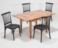 Комплект для столовой Moda Life Asos Set 70x75x90cm + 4 Chair Black