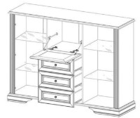 Vitrină Gerbor Alb 2W3S1B Pin Argintiu imaginea #2 — magazin online Desire.md