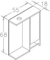 Шкаф с зеркалом Orka Aydos 55 Retro Gumus (0759) фото №2 — интернет-магазин Desire.md