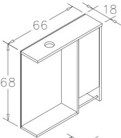 Шкаф с зеркалом Orka Aydos 65 Retro Gumus (0750) фото №3 — интернет-магазин Desire.md