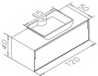 Шкаф с умывальником Orka Craft 120 Ceviz Antracite (04037) фото №3 — интернет-магазин Desire.md