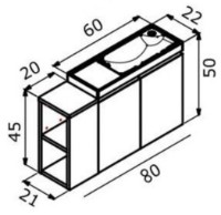 Шкаф с умывальником Orka Ferla 80 Antracite (17824) фото №2 — интернет-магазин Desire.md