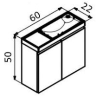 Шкаф с умывальником Orka Ferla 60 Antracite (17823) фото №2 — интернет-магазин Desire.md