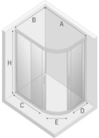 Cabină de duș New Trendy Varia K-0505 100x80x165 (16338) imaginea #2 — magazin online Desire.md