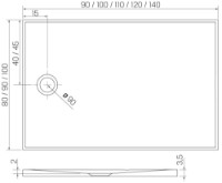 Душевой поддон New Trendy Nex B-0461 120x80x3.5 (17709) фото №3 — интернет-магазин Desire.md