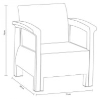 Set mobila de grădină Irak Plastik HK955 Chocolate imaginea #3 — magazin online Desire.md