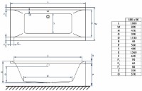Cadă de baie Banoperito Classic Duo 180x80 (113566) imaginea #3 — magazin online Desire.md