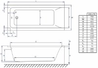 Ванна Banoperito Classic Mono 170x75 (113569) фото №3 — интернет-магазин Desire.md