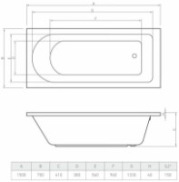 Cadă de baie Bonito Home Elara 150x70 (114224) imaginea #3 — magazin online Desire.md