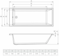 Cadă de baie Bonito Home Grande 2 170x70 (114222) imaginea #3 — magazin online Desire.md