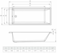Cadă de baie Bonito Home Grande 2 180x80 (114223) imaginea #3 — magazin online Desire.md