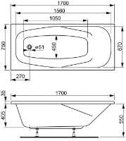 Cadă de baie Vagnerplast Aronia 170x75 (114218) imaginea #3 — magazin online Desire.md