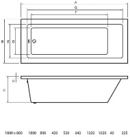 Cadă de baie Bonito Home Delia 180x80 (114221) imaginea #2 — magazin online Desire.md