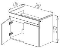 Dulap pentru lavoar Bayro Trend Duo Como/Moduo 800 (110266) imaginea #5 — magazin online Desire.md