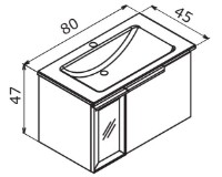 Шкаф с умывальником Orka Pure 80 Antracite (17829) фото №3 — интернет-магазин Desire.md
