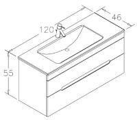 Шкаф с умывальником Orka Varna 120 Matt Grey (17423) фото №2 — интернет-магазин Desire.md