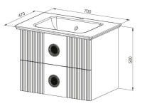 Шкаф с умывальником Martat Vanity 70cm Grey (12021) фото №2 — интернет-магазин Desire.md