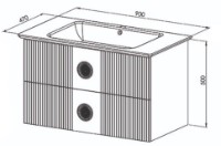 Шкаф с умывальником Martat Vanity 90cm White (16153) фото №3 — интернет-магазин Desire.md