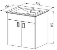 Шкаф с умывальником Martat Vega 55cm White (04435) фото №2 — интернет-магазин Desire.md