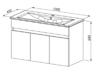 Шкаф с умывальником Martat Venna 100cm White (01678) фото №2 — интернет-магазин Desire.md