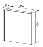 Шкаф с зеркалом Martat Venna 65cm White (02414) фото №2 — интернет-магазин Desire.md