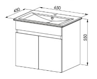 Шкаф с умывальником Martat Venna 65cm White (02416) фото №2 — интернет-магазин Desire.md
