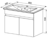 Шкаф с умывальником Martat Venna 80cm White (02415) фото №2 — интернет-магазин Desire.md
