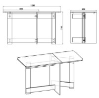 Обеденный стол Компанит 6 Стол-книжка Дуб Сонома фото №2 — интернет-магазин Desire.md