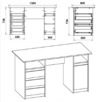 Masa de birou Компанит Декан-2 Wenge imaginea #2 — magazin online Desire.md