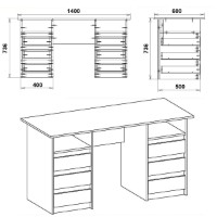 Masa de birou Компанит Декан-3 Wenge imaginea #2 — magazin online Desire.md