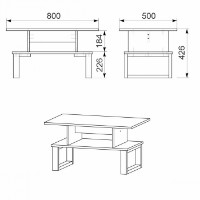 Măsuţă cafea Компанит Лофт-2 Wenge imaginea #2 — magazin online Desire.md