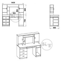 Masa de birou Компанит Менеджер Nimfeia Alb imaginea #2 — magazin online Desire.md