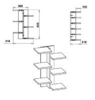 Raft de perete Компанит П-16 Stejar Sonoma imaginea #2 — magazin online Desire.md