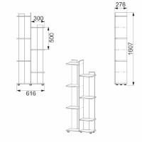 Стеллаж Компанит П-29 Венге фото №2 — интернет-магазин Desire.md