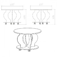 Măsuţă cafea Компанит Ринг Stejar Sonoma imaginea #2 — magazin online Desire.md