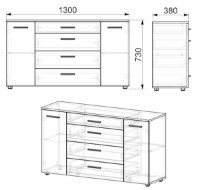 Комод Компанит 1-3-2 Венге фото №2 — интернет-магазин Desire.md