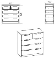 Comodă Компанит 2+3М Nimfeia Alb imaginea #2 — magazin online Desire.md