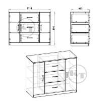 Comodă Компанит 3+2 Stejar Sonoma imaginea #2 — magazin online Desire.md