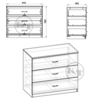 Comodă Компанит 3Б Nimfeia Alb imaginea #2 — magazin online Desire.md