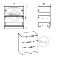 Комод Компанит 3М Венге фото №2 — интернет-магазин Desire.md