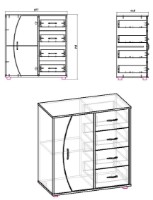 Комод Компанит 4-1-1 Дуб Сонома фото №2 — интернет-магазин Desire.md