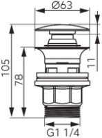 Ventil pentru lavoare Ferro S289BL-B 1 1/4 Black (17787) imaginea #2 — magazin online Desire.md