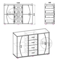 Comodă Компанит 4-2-2 Nimfeia Alb imaginea #2 — magazin online Desire.md