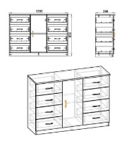 Комод Компанит 8+1 Нимфея Альба фото №2 — интернет-магазин Desire.md