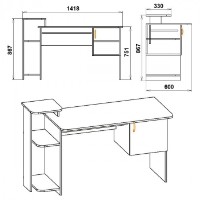 Masa de birou Компанит СКМ- 3 Wenge imaginea #2 — magazin online Desire.md