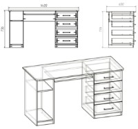 Masa de birou Компанит СКМ-11 Stejar Sonoma imaginea #2 — magazin online Desire.md