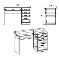 Masa de birou Компанит Студент Wenge imaginea #2 — magazin online Desire.md