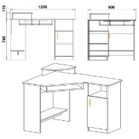 Masa de birou Компанит СУ-1 Nimfeia Alb imaginea #2 — magazin online Desire.md