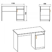 Masa de birou Компанит Ученик Nimfeia Alb imaginea #2 — magazin online Desire.md