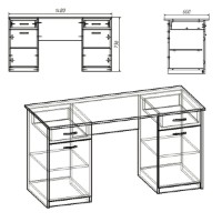 Masa de birou Компанит Учитель 2 Stejar Sonoma imaginea #2 — magazin online Desire.md